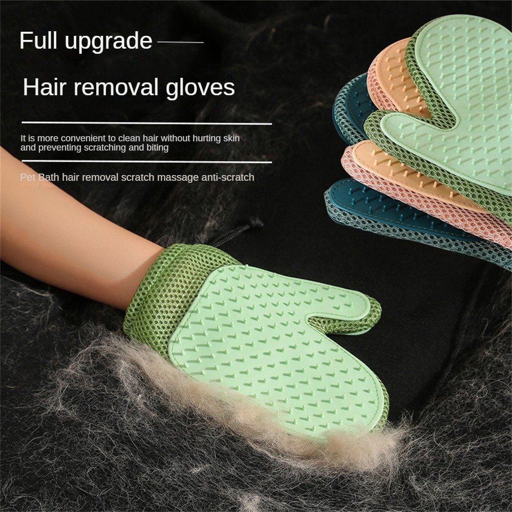 Cat Hair Glove Pet Fur Remover Glove Dog Grooming Glove Brush For Shedding Pet Hair Remover Mitt Cleaner Grooming Glove - Image 4